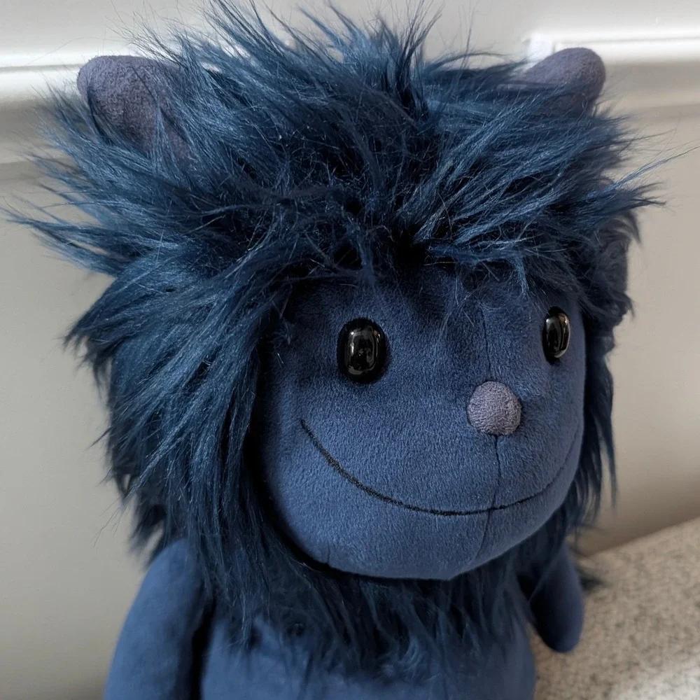 Jellycat Luda Navy Blue Monster Plush Stuffed Animal Shaggy Mane